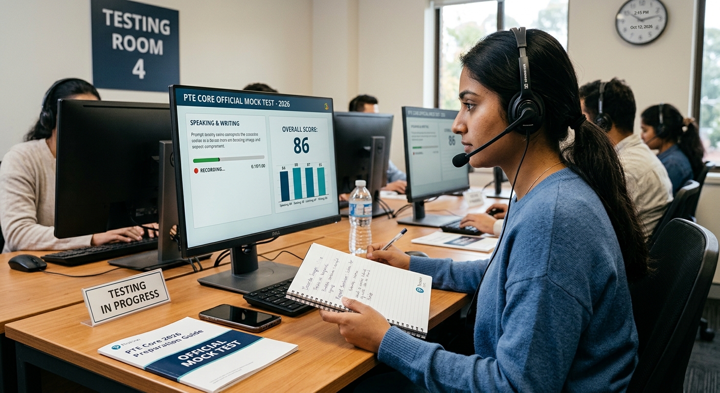 PTE Core practice test 2026 official mock test and preparation guide