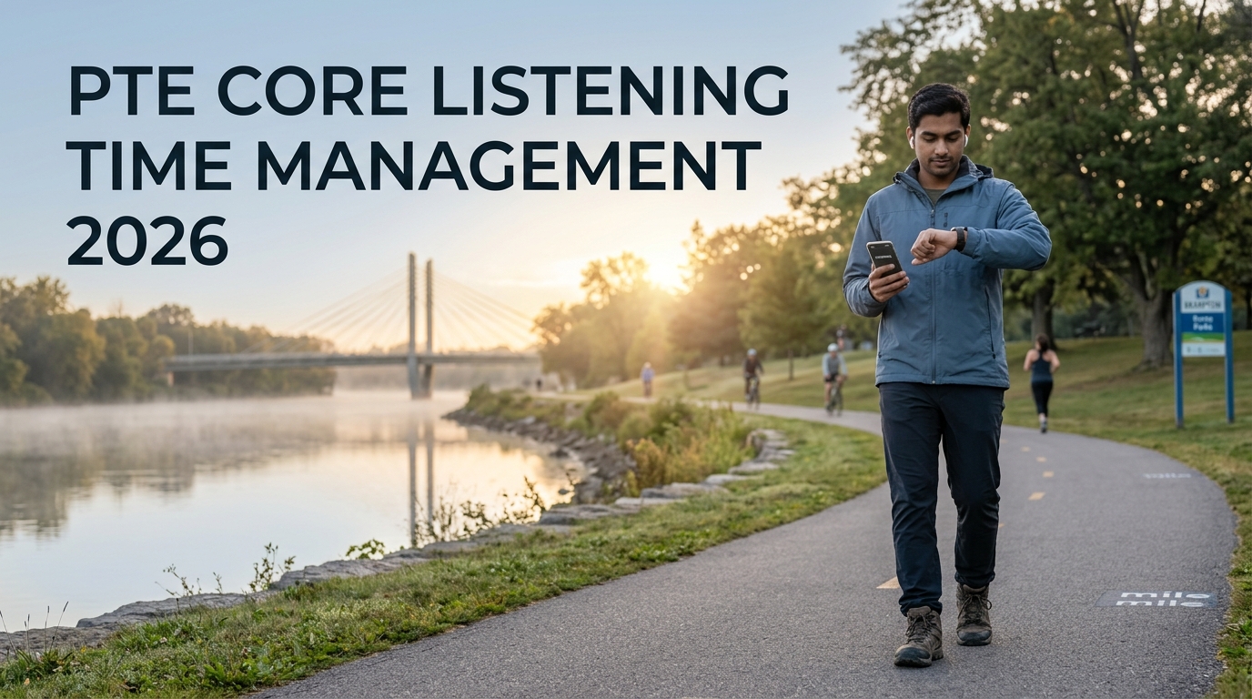 PTE Core Listening Time Management 2026: Section Strategy & Exam Tips