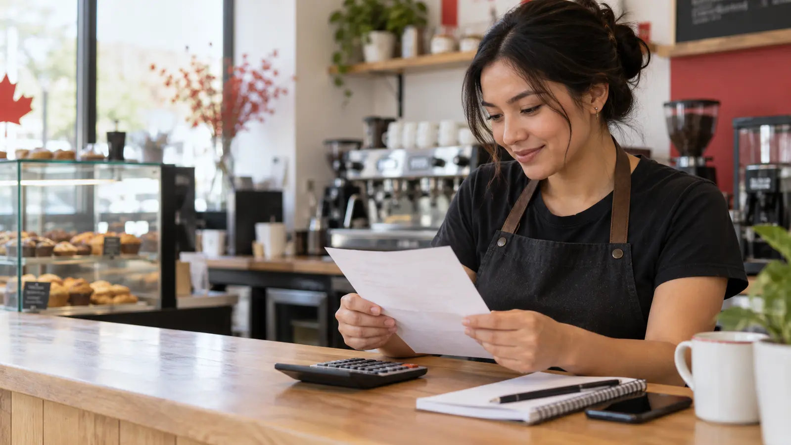 Ontario employee reviewing a pay statement and calculating minimum wage earnings